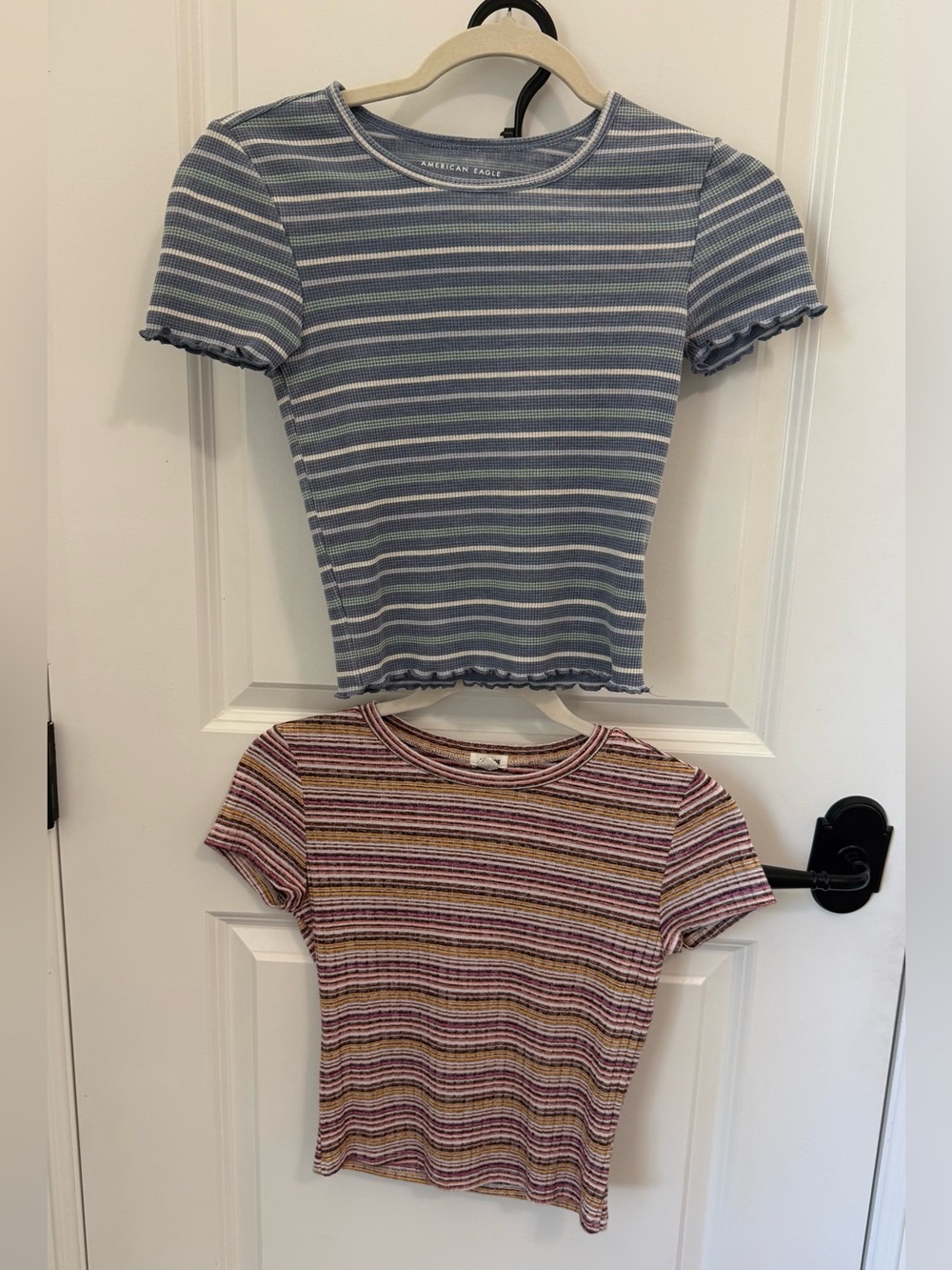 TWO tops American Eagle Outfitters Blue and White and Garage striped top